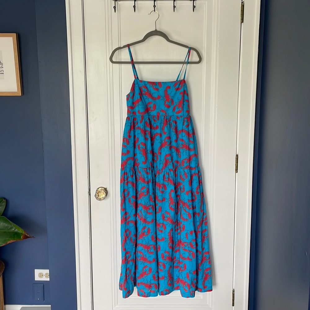 J.Crew red and blue lobster dress